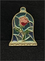Disney Beauty & The Beast Rose Stained Glass Pin