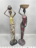 15 inch African woman sculptures
