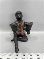 Vintage Monkey Candle Holder, Cast Bronze and