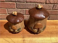 Vintage Arnel's Merry Mushroom Ceramic Canisters
