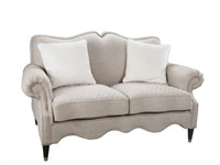 Vogue Quilted  Linen Gray Loveseat