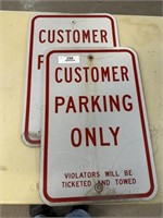 2-Customer parking only metal signs
