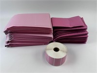 50 Pink Padded Bubble Envelopes & Labels