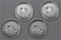 4 - 0.75ozt Silver .999 Canadian Wolves (3ozt TW)