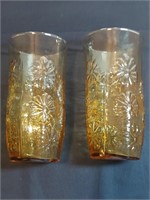 2pc Springsong Honey Gold Glass Large Drinking