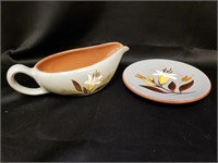 Stangl Gravy Boat And Bread And Butter Plate