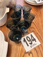 7 Blue Fostoria juice glasses