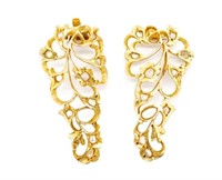 Rose cut diamond and silver gilt earrings