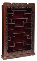 CHINESE CARVED ROSEWOOD HANGING CURIO CABINET