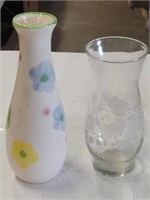 Two Floral Designed Vases