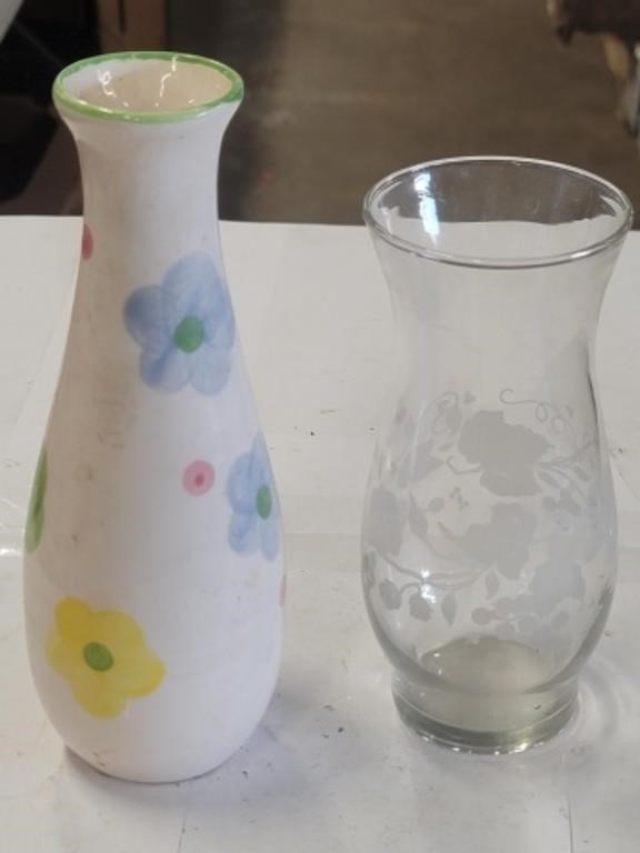 Two Floral Designed Vases