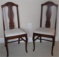 2pc Vntg Wood Dining Chairs
