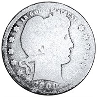 1900-O Barber Silver Quarter NICELY CIRCULATED