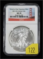 2011-S American Silver Eagle NGC slab certified