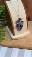 Sterling Silver 18 Inch Necklace with Amethyst,