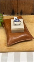 Sterling Silver and 3 Oval Tanzanite Ring. Size