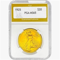 1925 $20 Gold Double Eagle PGA MS65