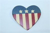 Wooden USA Heart Pin