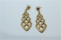 Pair of Gold Toned Dangle Earrings