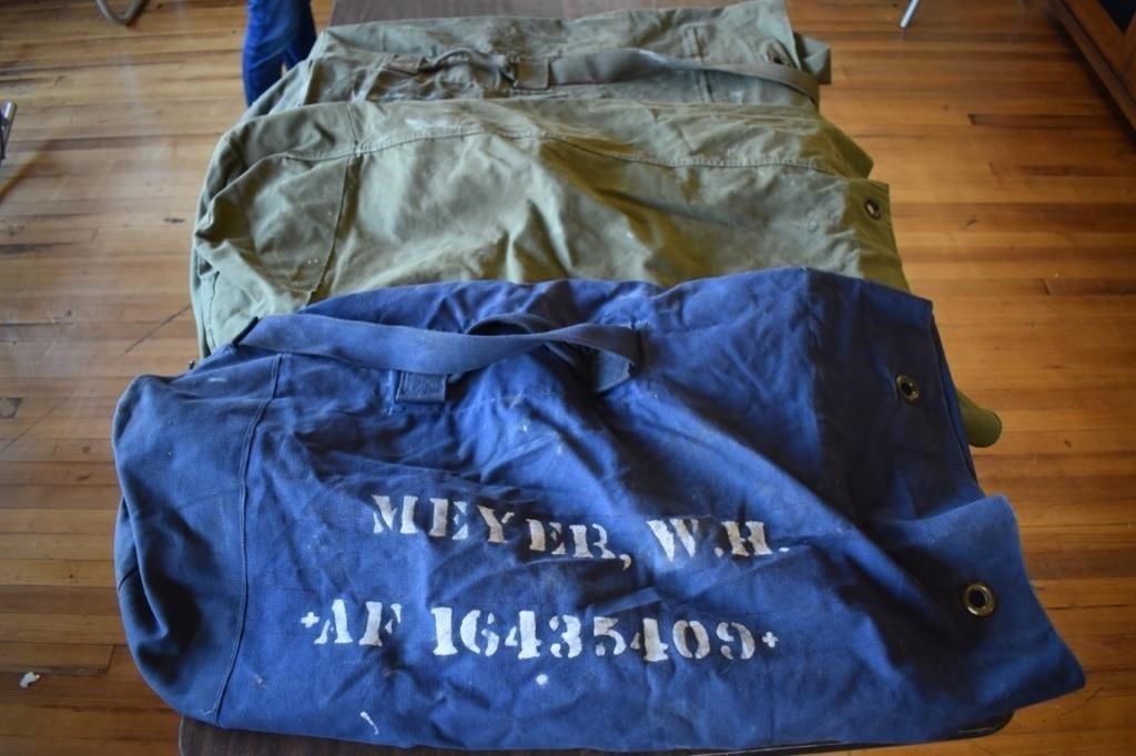 3 Large Military Canvas Duffle Bags