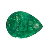 Natural 5.80ct Pear Colombian Emerald Gemstone