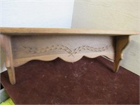 24" Long Pine Spoon Carved Shelf with Plate Groove