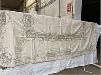 VINTAGE STITCHED  VICTORIAN TABLECLOTH