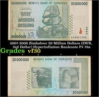 2007-2008 Zimbabwe 50 Million Dollars (ZWR, 3rd Do