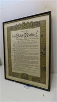 framed American Bill of Rights poster