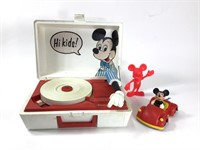 Mickey Mouse Record Player, Radio, Marx Figure