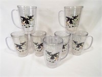 (7) Plastic Drinking Tumblers with Cow Design