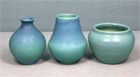 (3) Miniature Van Briggle Pottery Cabinet Vases