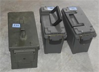 (3) AMMO BOXES ONE METAL TWO PLASTIC