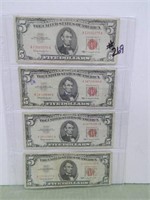 (8) 1963 $5 RED SEAL NOTES – VG to VF
