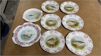 Eight Assorted Fish Plates