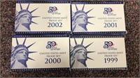 US Coins 4 - Proof Sets 1999, 2000, 2001, 2002