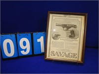 Vintage Savage Advertising Framed 9" x 12"