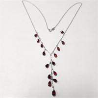 $1375 10K  Garnet 21"(11ct) Necklace