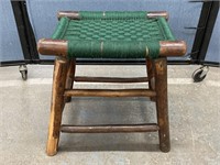 Hand Woven Top Stool 16"x12.5”x17”