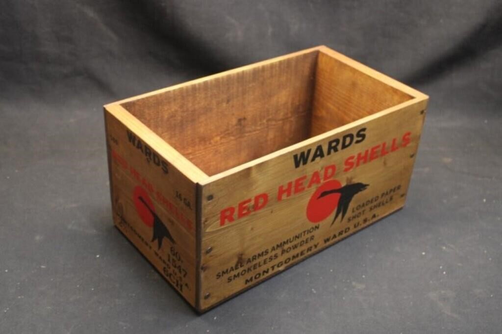 Wards Red Head Wood Ammo Box