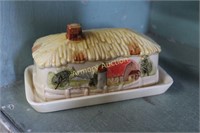 COTTAGE BUTTER DISH - SOME CHIPS