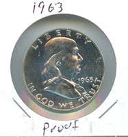 1963 Proof Silver Franklin Half Dollar