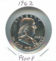 1962 Proof Silver Franklin Half Dollar