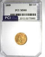 1929 Gold $2.50 MS65 LISTS $7250