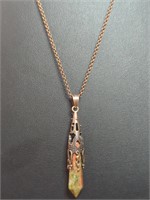 20-In copper necklace with chocolate pendant
