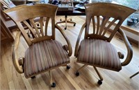 (4) Rolling Kitchen Chairs w/ Padded Seats **