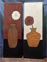 2 Acrylic Painted Vases Art Pictures