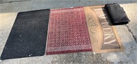 Lot of rugs, mats. & landscape material-laundry