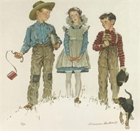 Norman Rockwell Color Lithograph, "The Rivals".