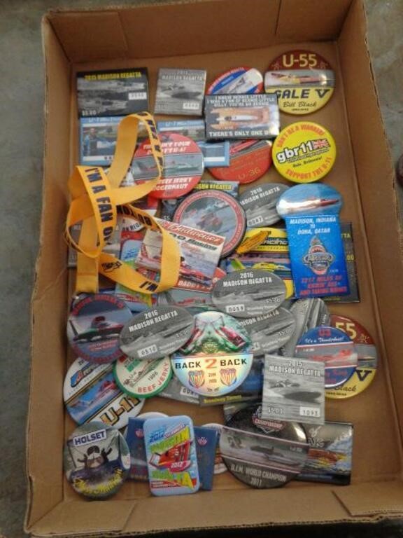 LOT OF HYDROPLANE RACING BUTTONS